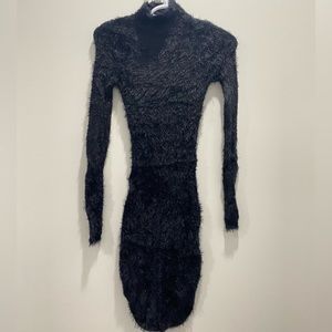 Feel me up fuzzy sweater dress